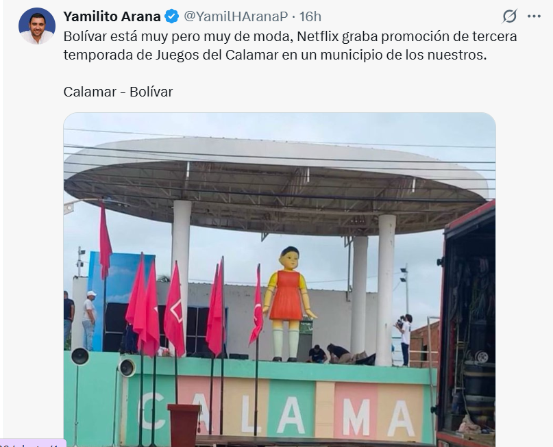 Netflix graba promoción del Juego del Calamar en Bolívar.