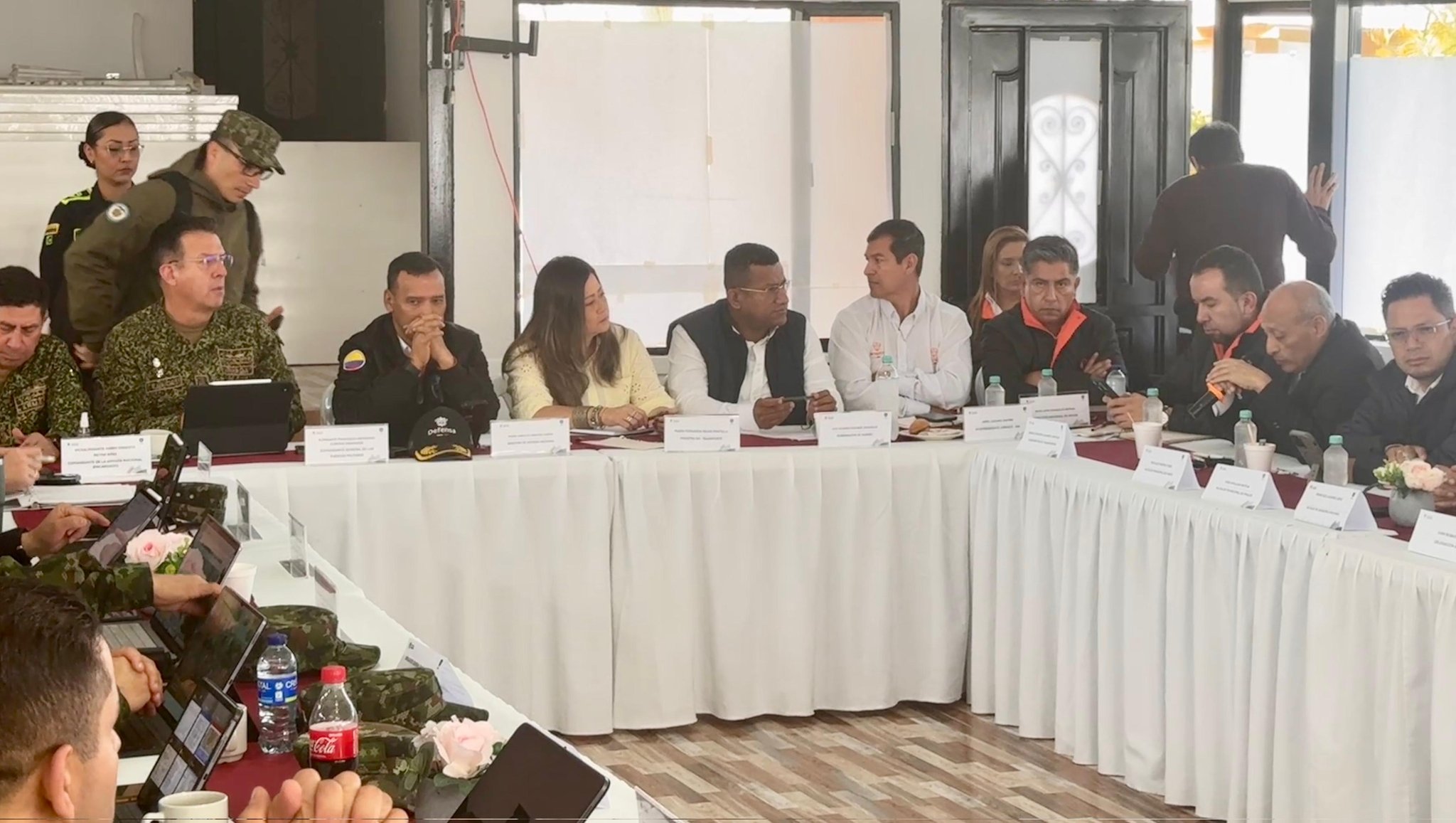 El ministro durante el consejo de seguridad en Pasto.