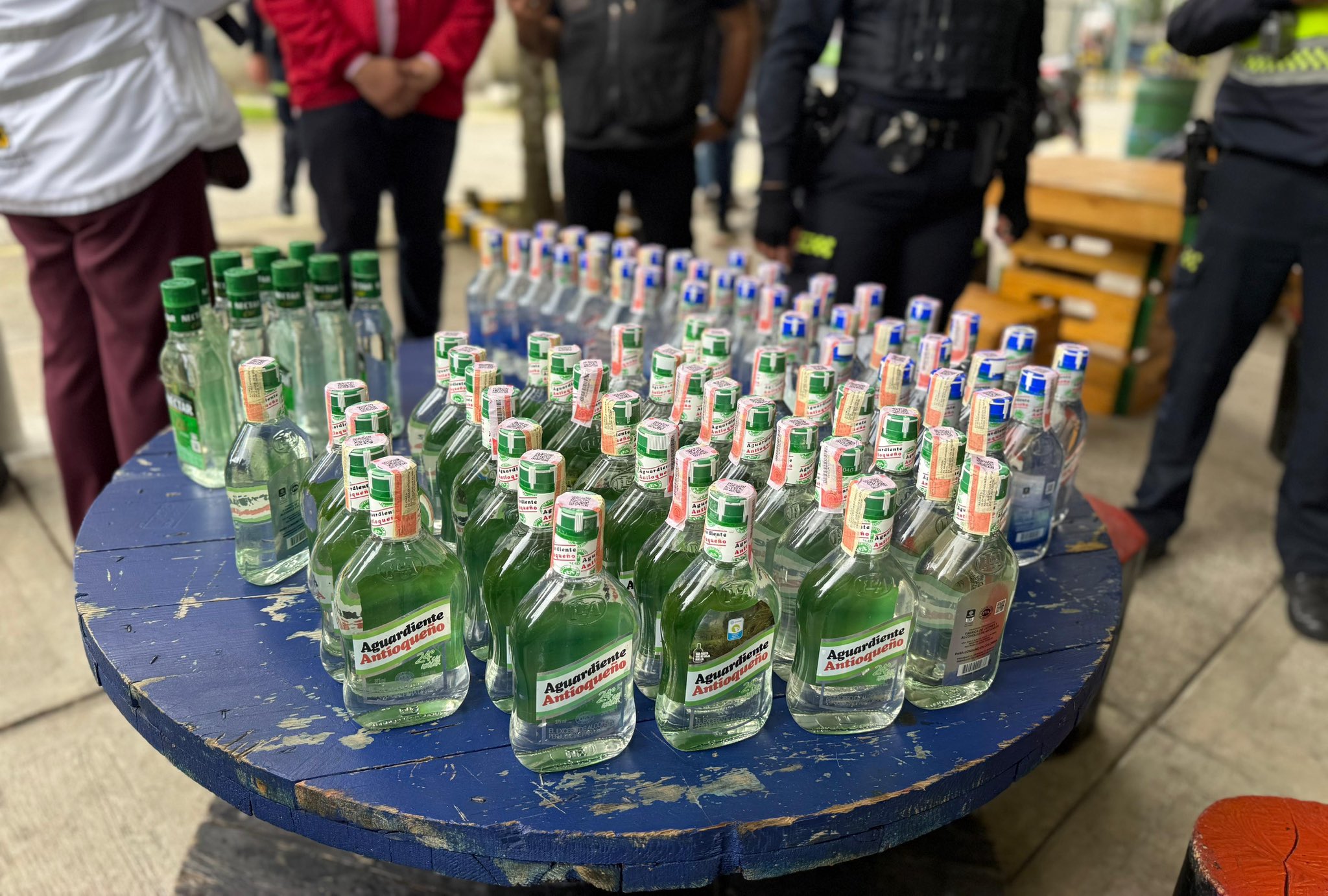 Botellas incautadas en el Parque Simón Bolívar