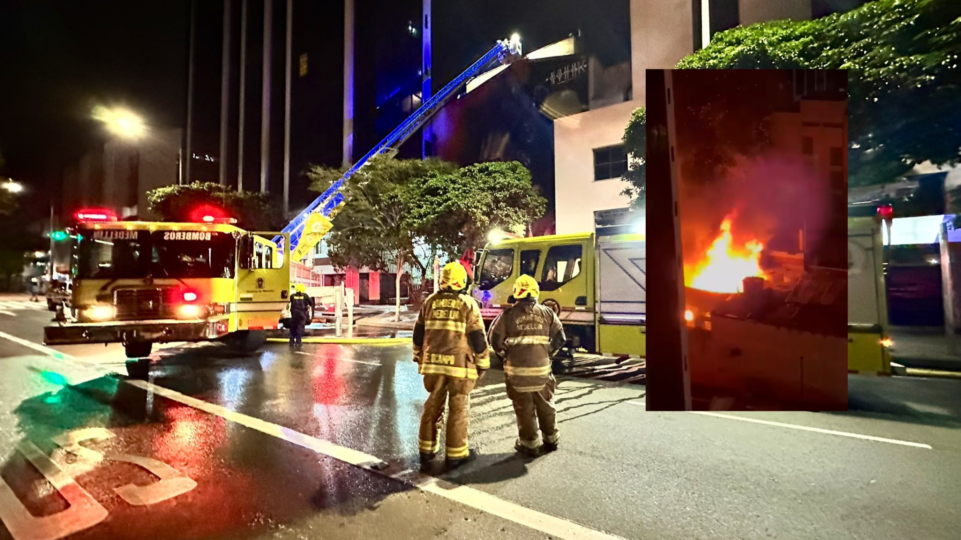 Un incendio se presente, en Horas de la Noche del Martes, en la Clínica Fundadores Central de Medellín.