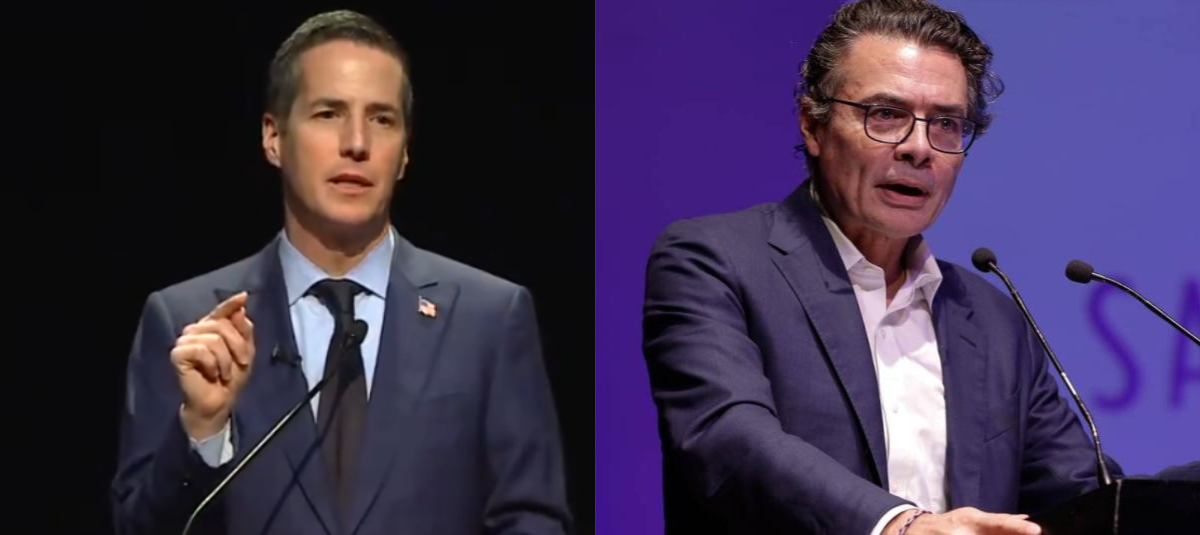 El senador Bernie Moreno y el exministro Alejandro Gaviria.