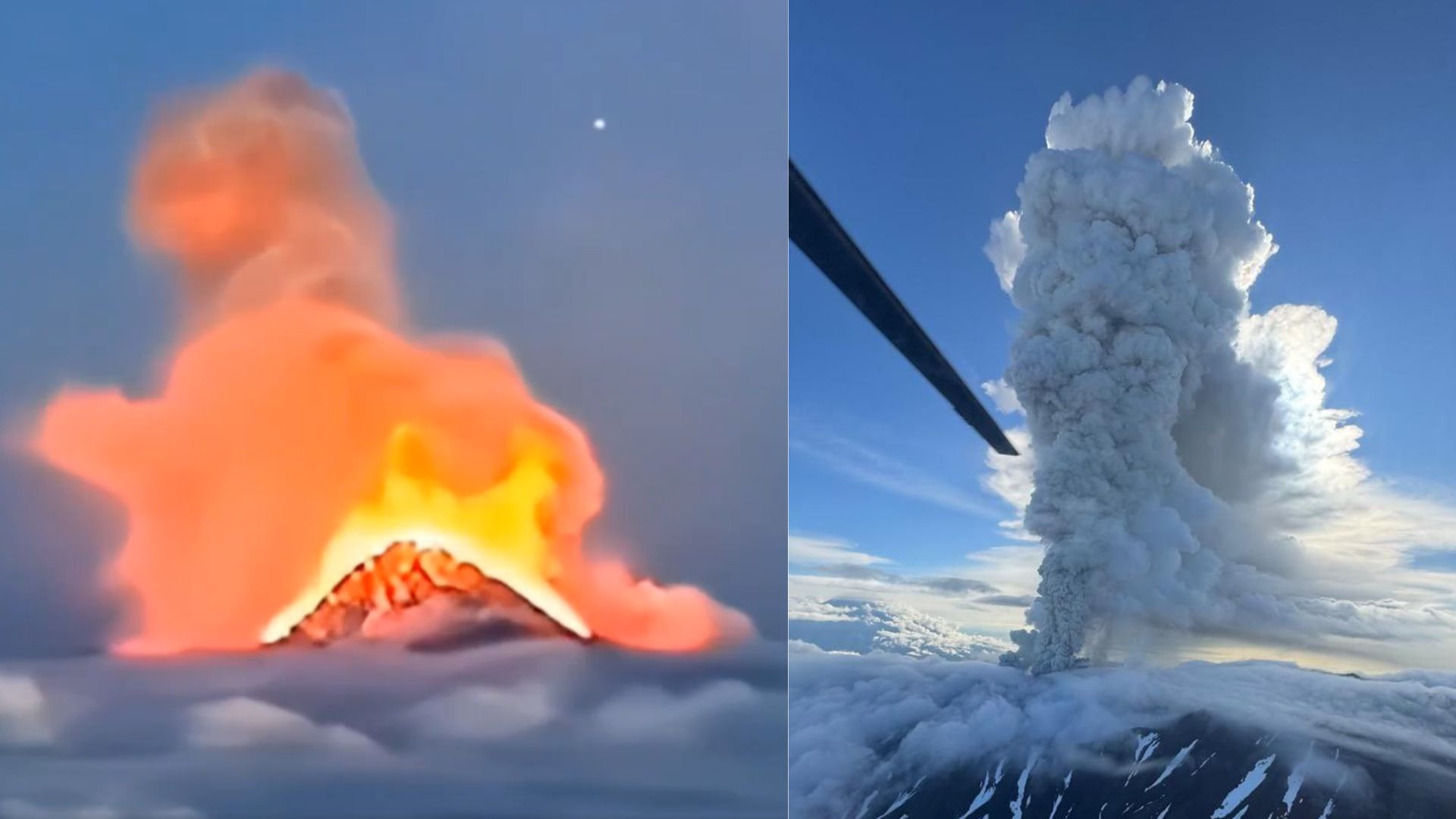 Erupción volcán de Rusia.