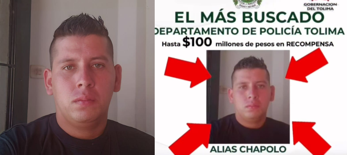 Desde la Gobernacia de Tolima de las 100 Millones de Pesos por Información de alias Chapolo.