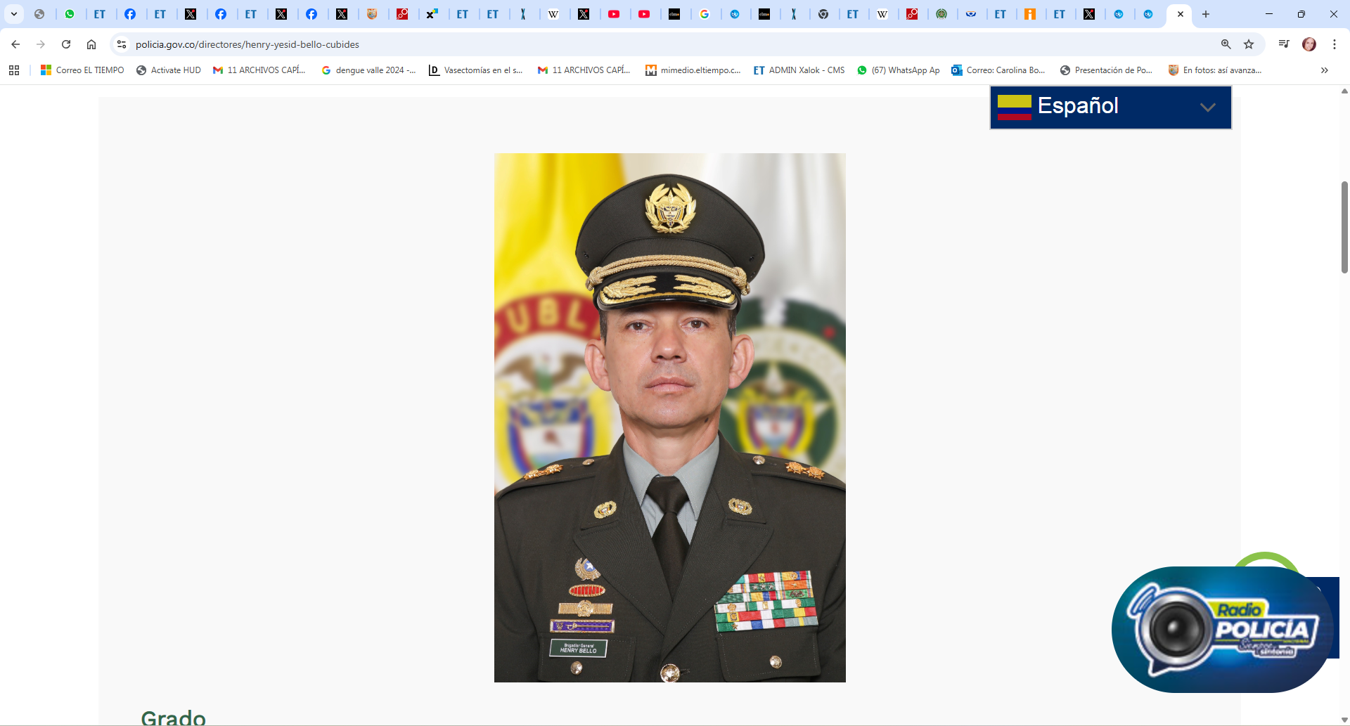El Nuevo Comandante de la Policía de Cali, general de brigada Henry Yesid Bello.