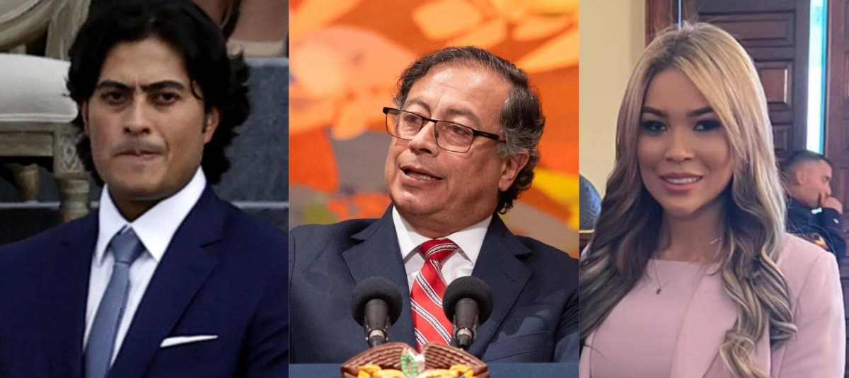 Nicolás Petro, el presidente Gustavo Petro y Day Vásquez.
