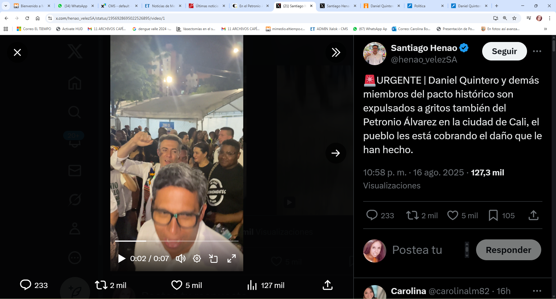 Daniel Quintero, en el Petronio.