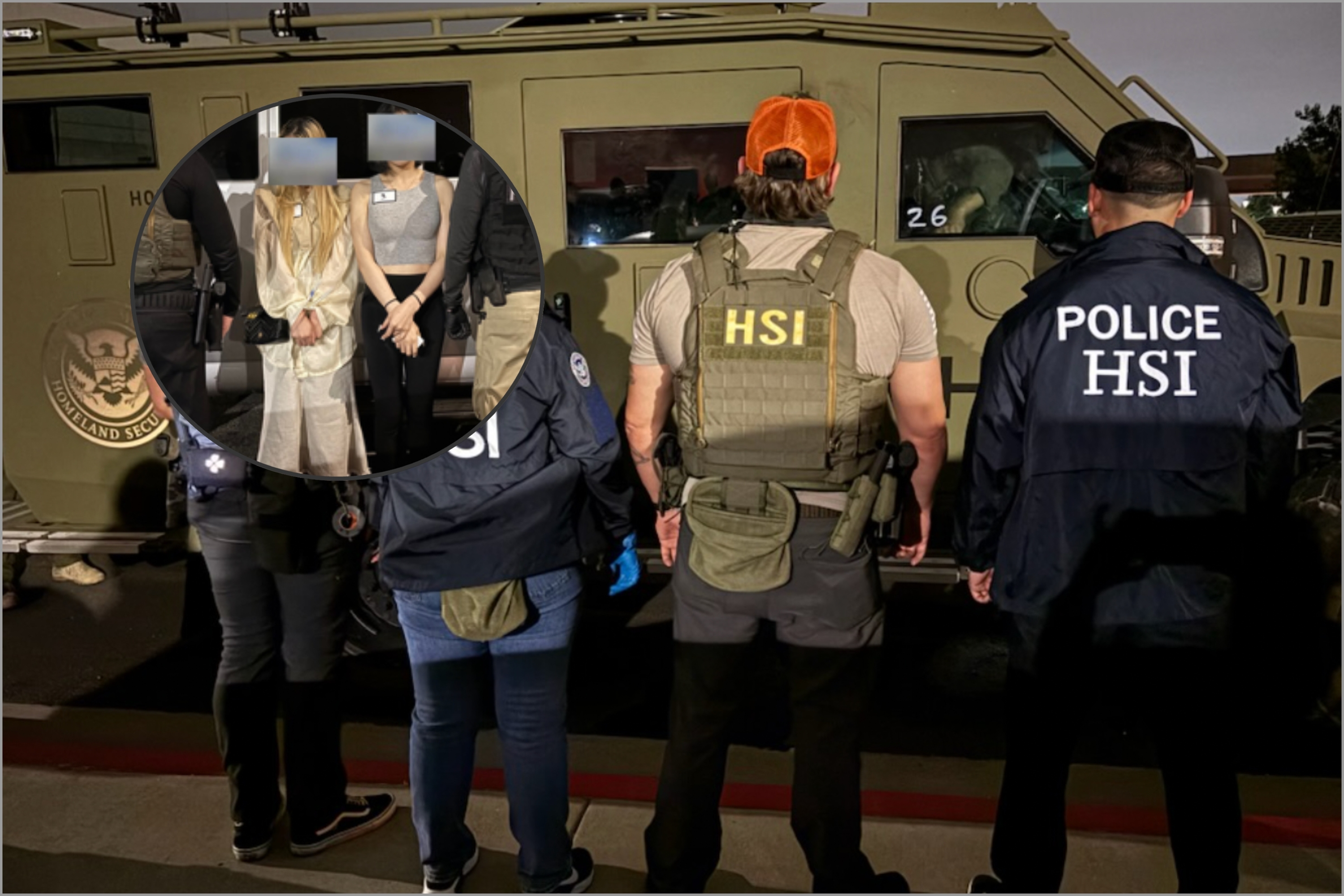 Agentes de hielo Mujeres detenidas