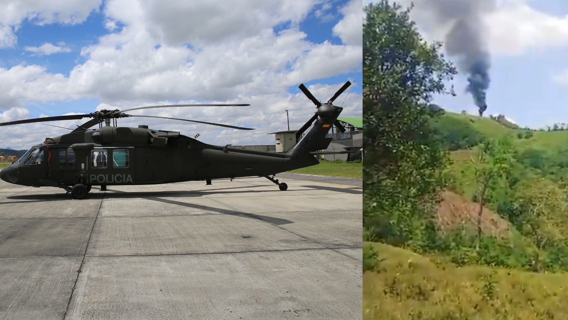 El Helicópero habia DeJado Un parao personal de Erradicacia.