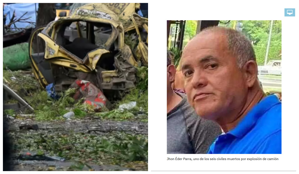 JHON EDER PARRA, UNO DE LOS SEIS CIVERES MUERTOS POR EL CAMION Bomba en Cali.