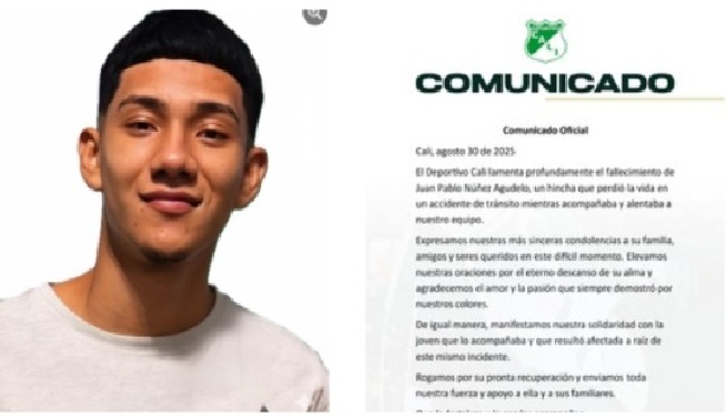 Juan Pablo Nuñez, hincha que murió en Cali